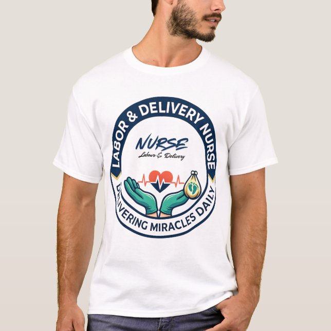 Hebamme bei der Geburt - Wunder überbringen T-Shirt (Vorderseite)