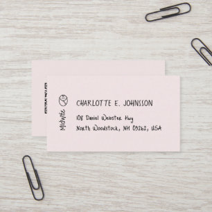 Hebamme Handwriting Gezeichnet Baby Minimalistisch Visitenkarte