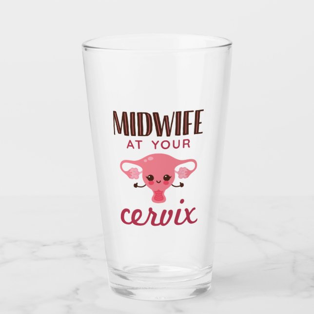 Hebamme in Ihrer Cervix Midwives Midwifery Glas (Vorderseite)