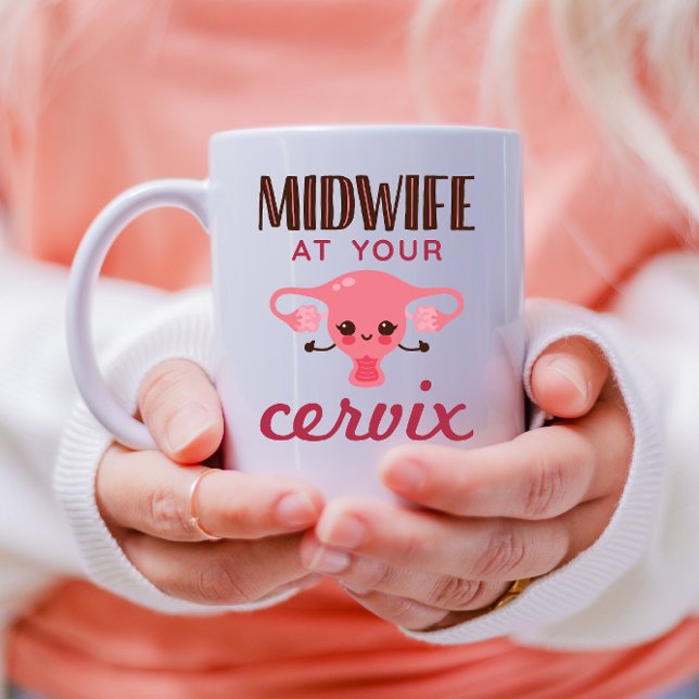 Hebamme in Ihrer Cervix Midwives Midwifery Zweifarbige Tasse (Von Creator hochgeladen)
