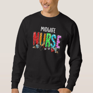 Hebamme Nurse Kariert Red Liebe Heart Stethoscope Sweatshirt