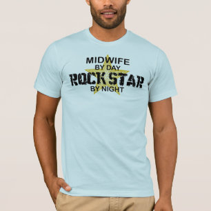 Hebamme-Rockstar bis zum Nacht T-Shirt