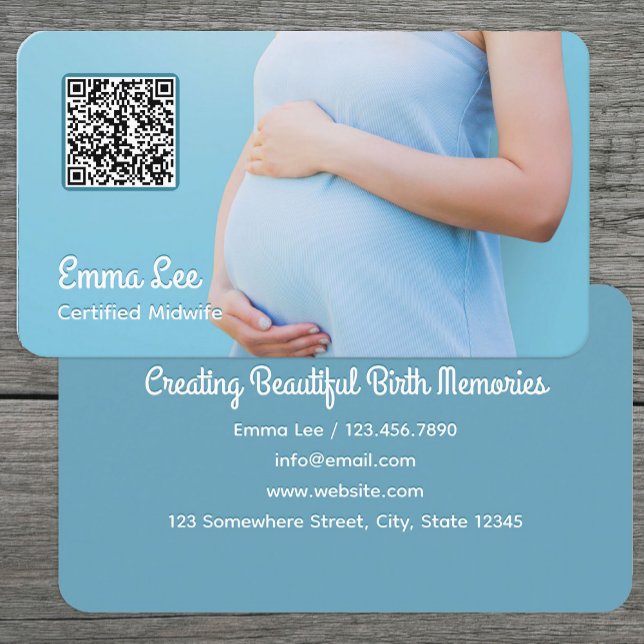 Hebamme Schwangerschaft Consultant QR Visitenkarte (Midwife Pregnancy Consultant Business Cards)