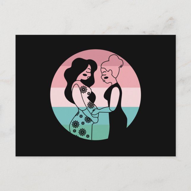 Hebamme Schwangerschaft Geburtsgeschenk Vielen Dan Postkarte (Vorderseite)