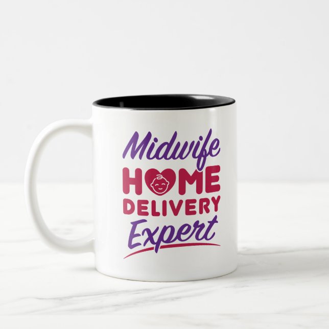 Hebamme Zuhause Delivery Expert Midwives Midwifery Zweifarbige Tasse (Links)