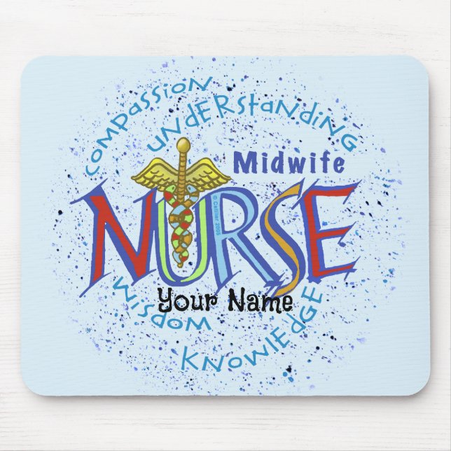 Hebammen-Krankenschwester-Motto Mousepad (Vorne)
