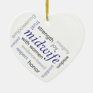 Hebammewortwolke Keramik Ornament