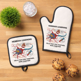 Hebbian Learning Cells brennen gemeinsam Wire Ofenhandschuh & Topflappen-Set