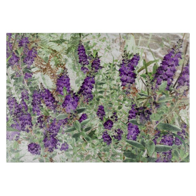 Hebe Lavendel Glasschneidebrett Schneidebrett (Vorderseite)