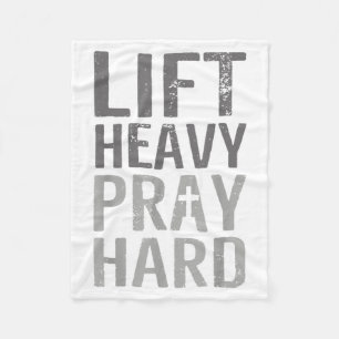 Hebe schwer, bete hart, christlicher Fitnessstudio Fleecedecke