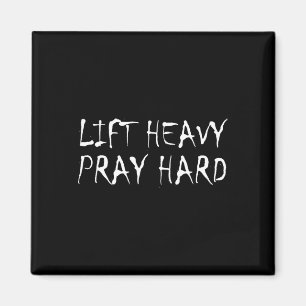 Hebe schwer, bete hart Fitness Bodybuilding Jesus  Magnet