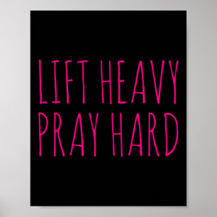 Hebe schwer, bete hart Fitness Bodybuilding Jesus  Poster