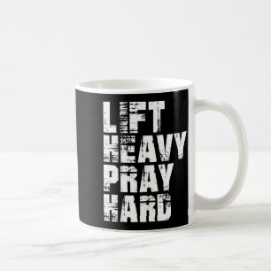 Hebe schwer, bete hart, Fitnessstudio, christliche Kaffeetasse