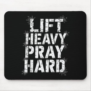 Hebe schwer, bete hart, Fitnessstudio, christliche Mousepad