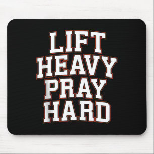 Hebe schwer, bete hart, Fitnessstudio, christliche Mousepad