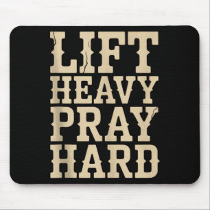 Hebe schwer, bete hart, Fitnessstudio, christliche Mousepad