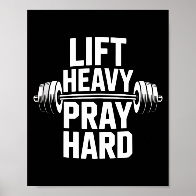 Hebe schwer, bete hart, Fitnessstudio, christliche Poster (Vorne)