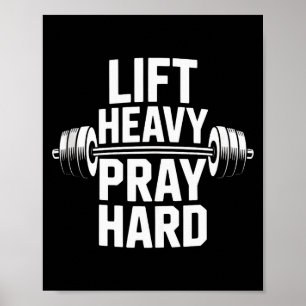 Hebe schwer, bete hart, Fitnessstudio, christliche Poster