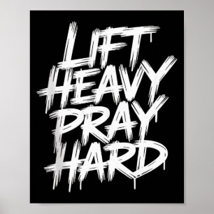 Hebe schwer, bete hart, Fitnessstudio, christliche Poster