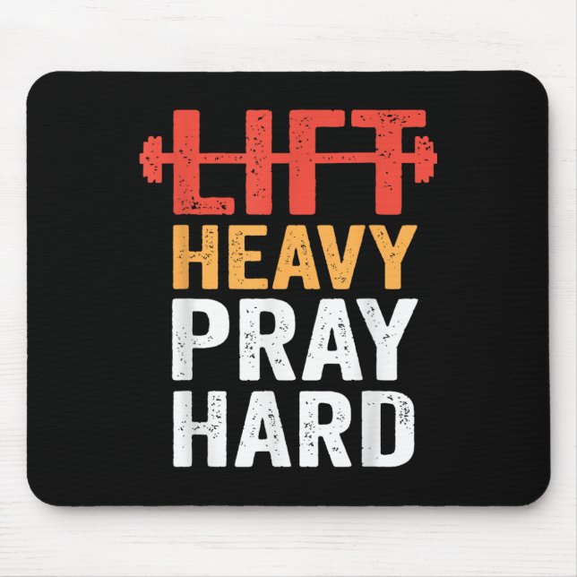 Hebe schwer, bete hart, Fitnessstudio-Workout chri Mousepad (Vorne)