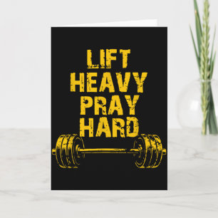 Hebe schwer, bete hart, Workout, christliches Hebe Karte
