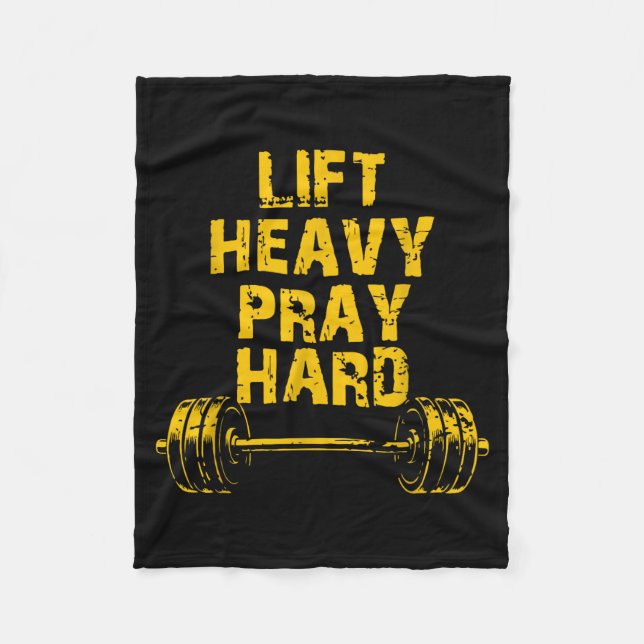 Hebe schwer, bete hart, Workout Christliches Heben Fleecedecke (Vorderseite)