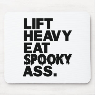 Hebe schwer, iss gruselig, lustiges Halloween Erwa Mousepad