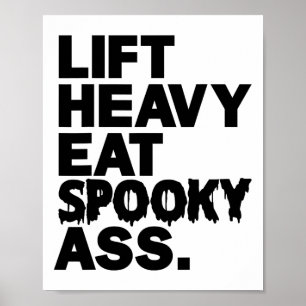 Hebe schwer, iss gruselig, lustiges Halloween Erwa Poster