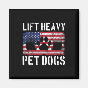 Hebe schwere Haustiere Hunde Gewichtheben Lustige Magnet