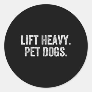 Hebe schwere Haustiere Hunde Gym Gewichttrainer Bo Runder Aufkleber