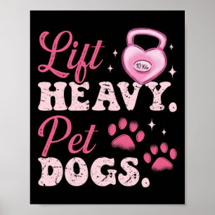Hebe schwere Haustiere Hunde Workout Bodybuilding Poster
