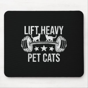 Hebe schwere Haustierkatzen Bodybuilding Gewichthe Mousepad