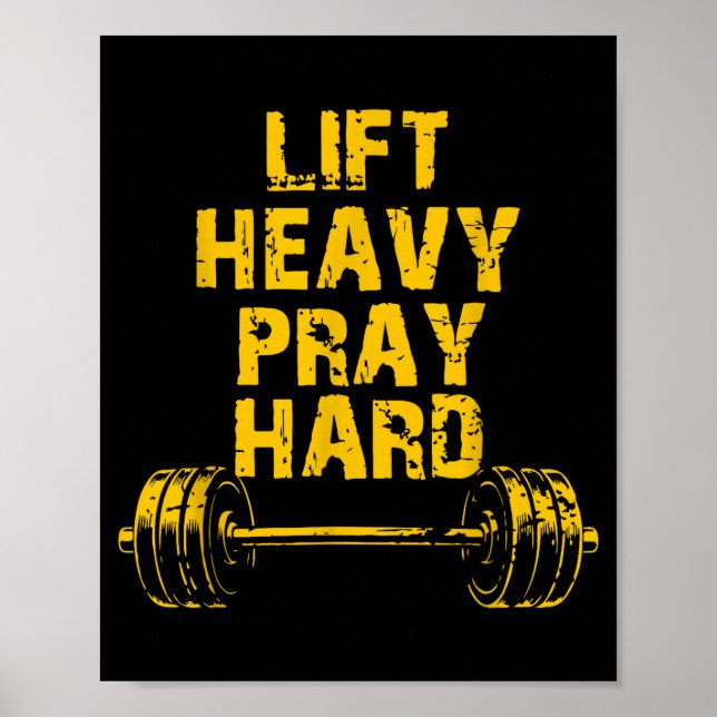 Hebe Schweres, Bete Hart, Workout Christlich, Gewi Poster (Vorne)