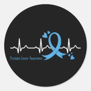 Hebeat Light Blue Ribbon Prostate Cancer Awareness Runder Aufkleber