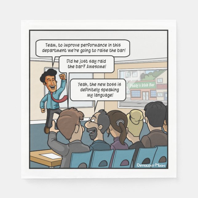 Heben Sie das Bar Funny Party Napkins Serviette (Vorderseite)