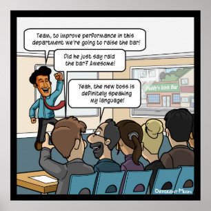 Heben Sie das Bar Funny Poster auf