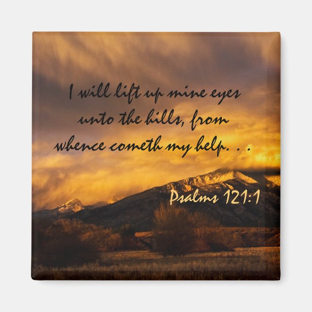 Heben Sie das Bibelvers meiner Augen auf Magnet (Vorne)