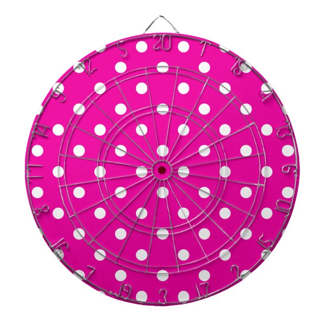 HEBEN SIE DAS DOT Hot Pink Polka Dot Dart Board. Dartscheibe (vorne)