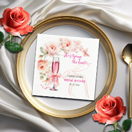 Heben Sie das Glas, das sie das Brautparty des Kno Serviette