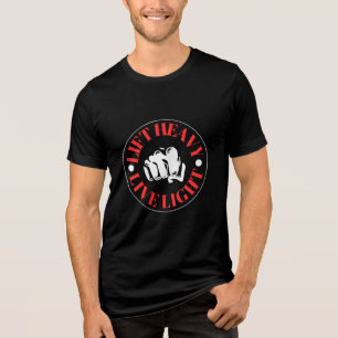 Heben Sie das Logo "Heavy Live Light" auf Tri-Blend Shirt