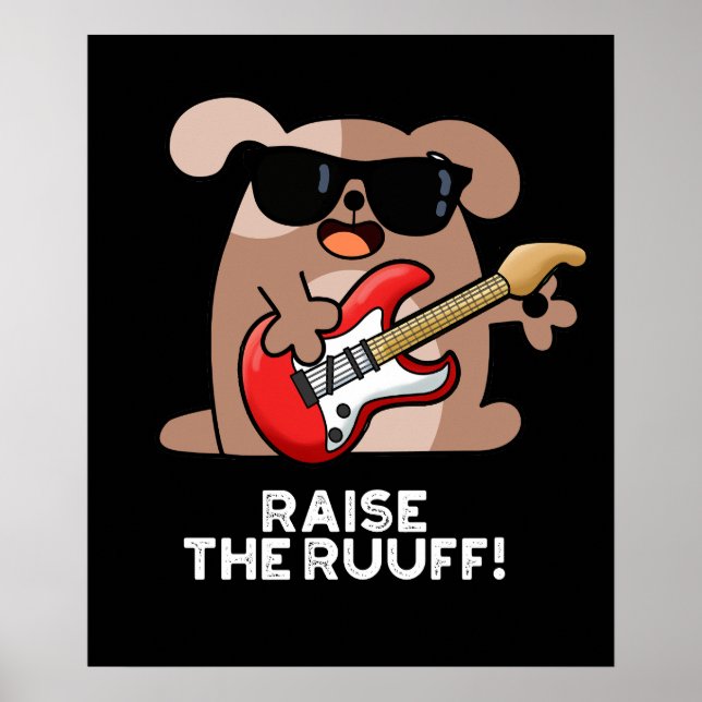 Heben Sie den Ruf Funny Dog Pun Dark BG Poster (Vorne)