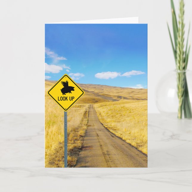 Heben Sie die Augen für Schweine, die fliegen könn Karte (Vorderseite)