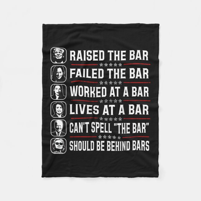 Heben Sie die Bar und Versagte die Bar Fleecedecke (Vorderseite)