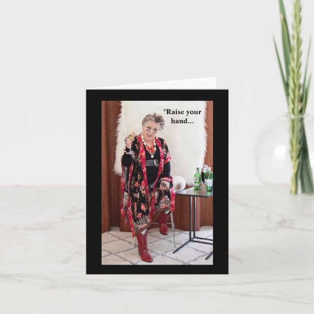 Heben Sie die Hand, wenn Sie denken, die Welt sei  Karte (Vorderseite)