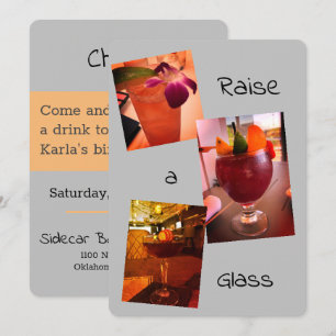 Heben Sie die Party Einladung aus Glas