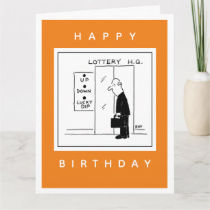 Heben Sie die Tasten bei Lottery H.Q. Faltes Grußk Karte