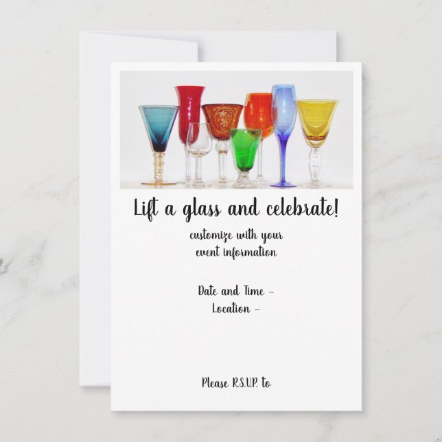 "Heben Sie ein Glas" Einladung (Vorderseite)