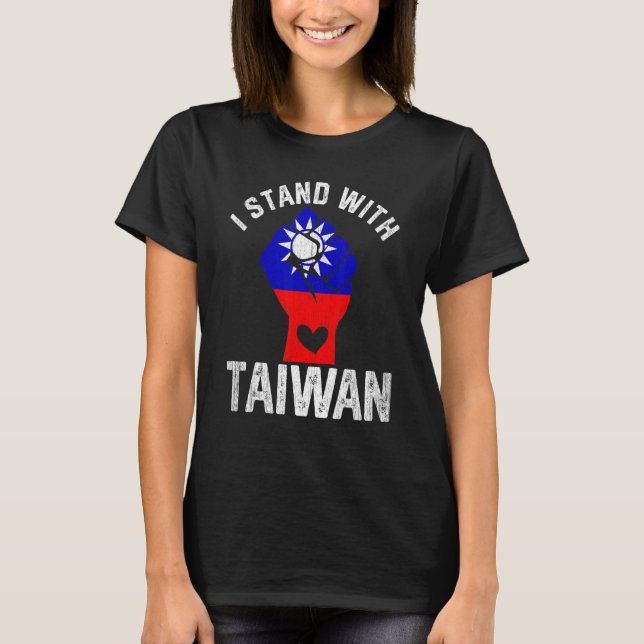 Heben Sie Hand I Stand mit Taiwan Liebe Taiwan Fla T-Shirt (Vorderseite)