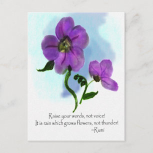 Heben Sie Ihre Worte Rumi Postkarte