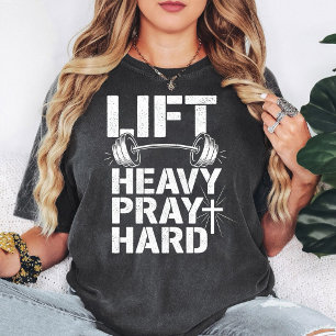 Heben Sie schwer, beten Sie hart Barbell Christlic T-Shirt